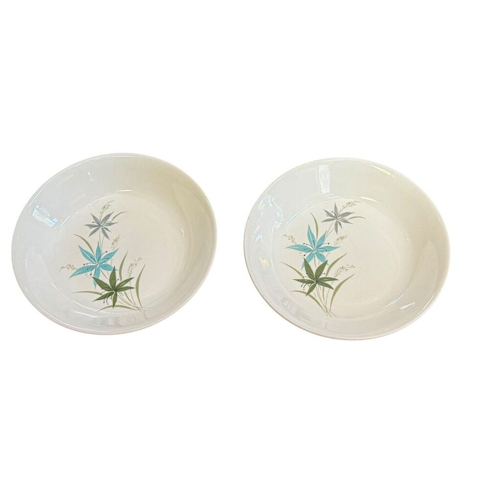 Tiger Lily Floral Salad Plates (2) ~ 7.5 Inches VTG Sabin China (Unmarked) READ